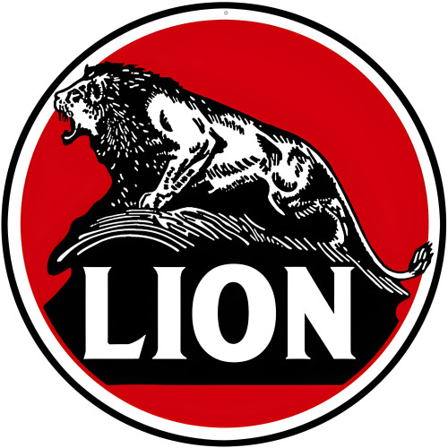 Lion Motor Oil Metal Sign - 14" Round