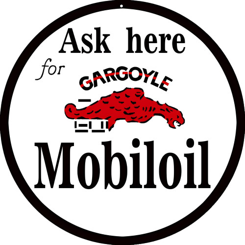 Mobiloil Gargoyle Metal Sign - 14" Round