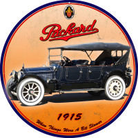 Packard 1915 When Things Were A Bit Slower Metal Sign - 14" Round
