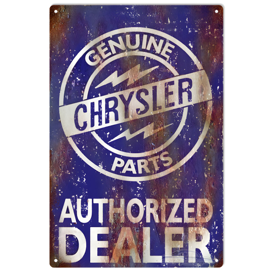 Genuine Chrysler Parts Authorized Dealer Metal Sign - 12" x 18" Genuine Chrysler Parts Authorized Dealer Metal Sign - 12" x 18"