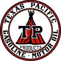 Texas Pacific TP Gasoline Motor Oil Metal Sign - 14" Round