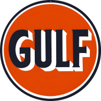 Gulf Gasoline Metal Sign - 14" Round