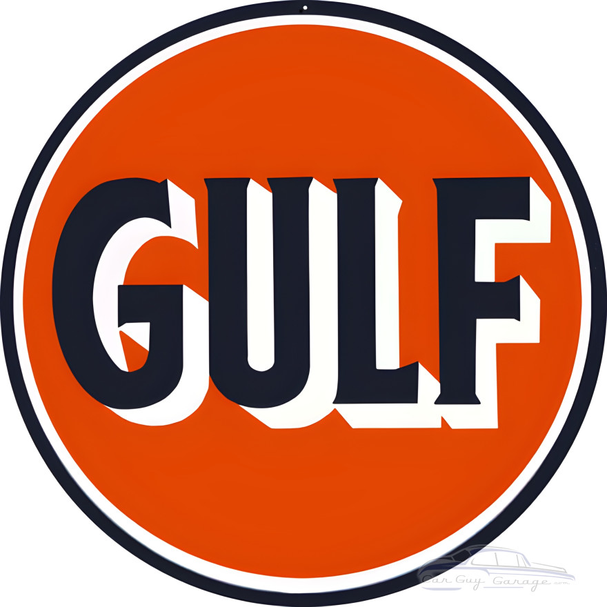 Gulf Gasoline Metal Sign - 14" Round Gulf Gasoline Metal Sign - 14" Round
