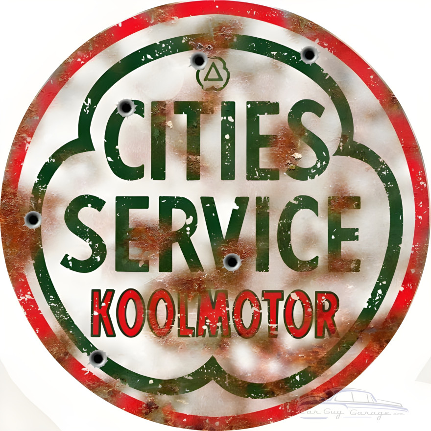 Cities Service Koolmotor Gas Metal Sign - 14" Round Cities Service Koolmotor Gas Metal Sign - 14" Round