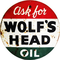 Ask For Wolf's Head Oil Metal Sign - 14" Round