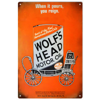 Wolf's Head Motor Oil Metal Sign - 12" x 18"