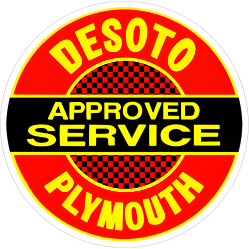 Desoto Service Plymouth Station Metal Sign - 14" Round