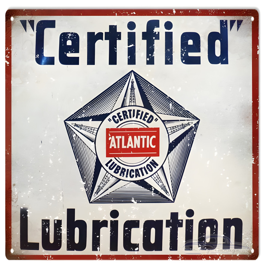 Certified Atlantic Lubrication Metal Sign - 12" x 12" Certified Atlantic Lubrication Metal Sign - 12" x 12"