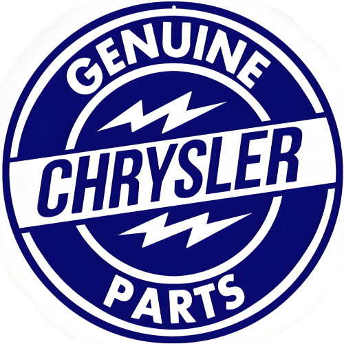 Genuine Chrysler Parts Metal Sign - 14" Round
