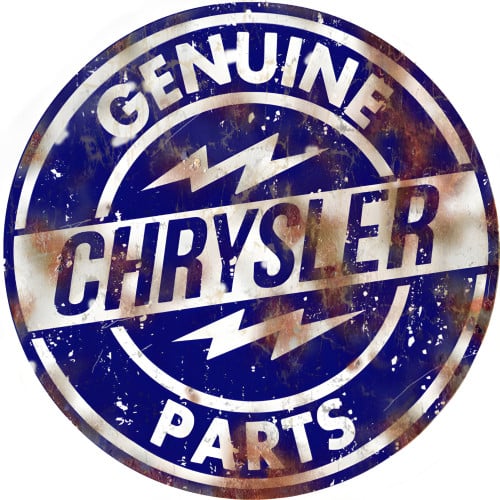 Genuine Chrysler Parts Metal Sign - 14" Round