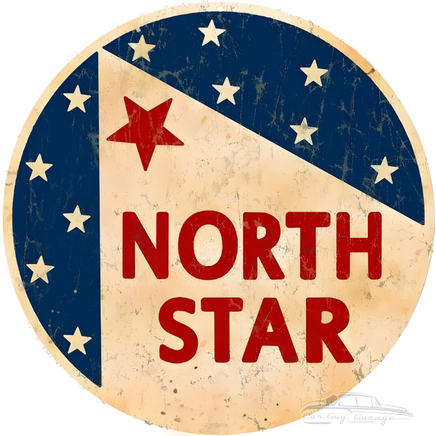 North Star Gas and Motor Oil Metal Sign - 14" Round North Star Gas and Motor Oil Metal Sign - 14" Round