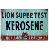 Lion Kerosene Gas Station Metal Sign - 12" x 18"