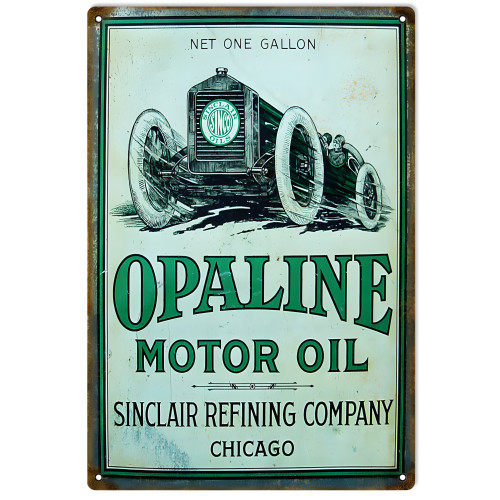 Opaline Motor Oil Sinclair Metal Sign - 12" x 18"