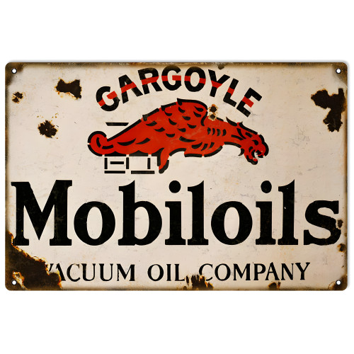 Gargoyle Mobil Oils Vacuum Oil Company Metal Sign - 12" x 18"