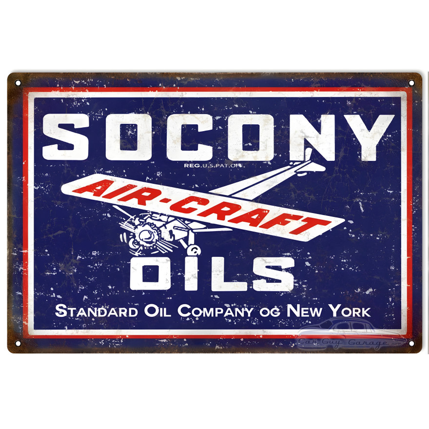 Socony Aircraft Oils Standard Oil Company Metal Sign - 12" x 18" Socony Aircraft Oils Standard Oil Company Metal Sign - 12" x 18"