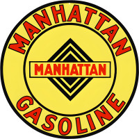 Manhattan Gasoline Metal Sign - 14" Round