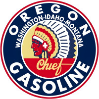 Chief Gasoline Metal Sign - 14" Round