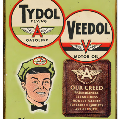 Tydol Oil Rack Tydol Veedol Motor Oil Sign - Vintage Gas Station