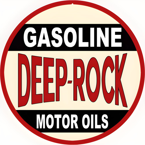 Deep Rock Motor Oils Metal Sign - 14" Round