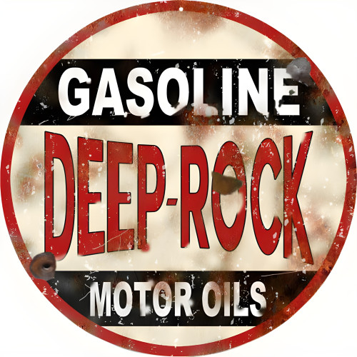 Deep Rock Motor Oils Metal Sign - 14" Round