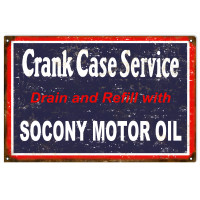 Socony Motor Oil Crank Case Service Station Metal Sign - 12" x 18"