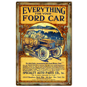 Ford Classic Car Specialty Auto Parts Metal Sign - 12" x 18"
