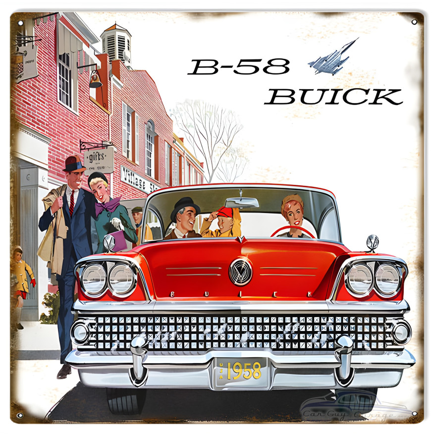 B-58 Buick Metal Sign - 12" x 12" B-58 Buick Metal Sign - 12" x 12"