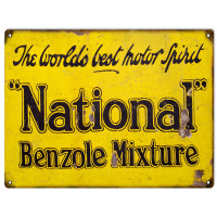 National Benzole Mixture Metal Sign - 9" x 12"