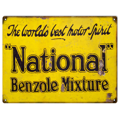 National Benzole Mixture Metal Sign - 9" x 12"