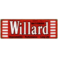 Willard Dependable Batteries Metal Sign - 6" x 18"