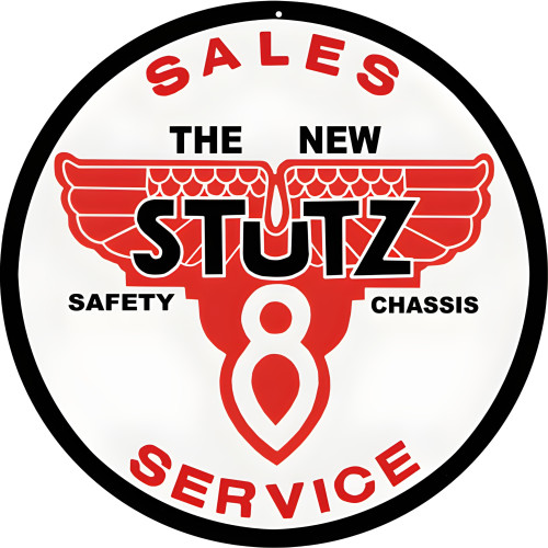 The New Stutz 8 Safety Chassis Service Metal Sign - 14" Round