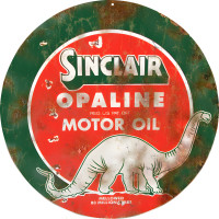 Sinclair Opaline Motor Oil Metal Sign - 14" Round