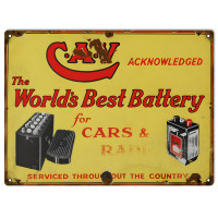 CAV Worlds Best Battery Metal Sign - 9" x 12"
