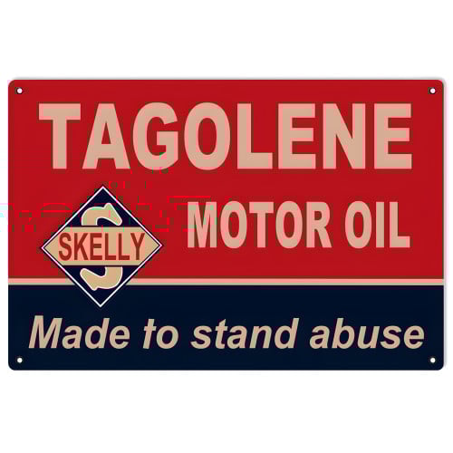 Tagolene Skelly Motor Oil Metal Sign - 12" x 18"