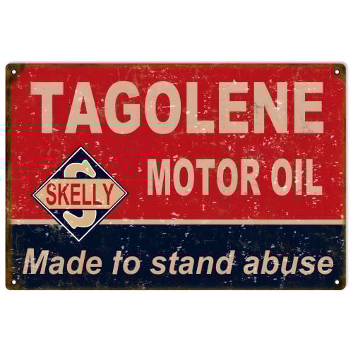 Tagolene Skelly Motor Oil Metal Sign - 12" x 18"