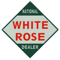 White Rose National Dealer Metal Sign - 12" x 12"