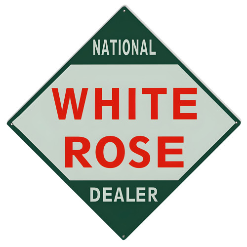 White Rose National Dealer Metal Sign - 12" x 12"