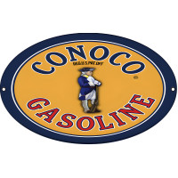 Conoco Gasoline Metal Sign - 9" x 14"