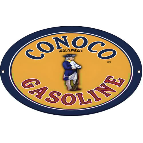 Conoco Gasoline Metal Sign - 9" x 14"