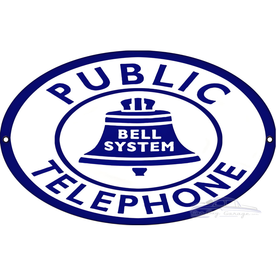 Public Telephone Bell System Metal Sign - 9" x 14" Public Telephone Bell System Metal Sign - 9" x 14"