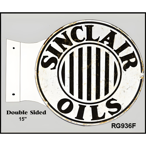 Sinclair Oils Double Sided Flange Metal Sign - 15" x 17.5"