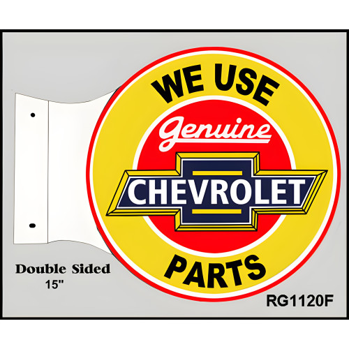 Genuine Chevrolet Parts Double Sided Flange Metal Sign - 15" x 17.5"