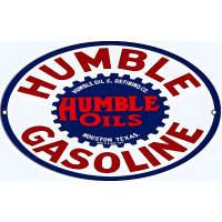 Humble Gasoline Humble Oils Metal Sign - 9" x 14"