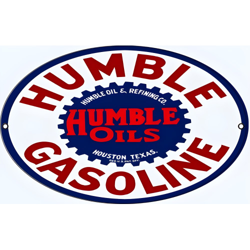 Humble Gasoline Humble Oils Metal Sign - 9" x 14"