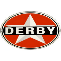 Derby Gasoline Metal Sign - 9" x 14"