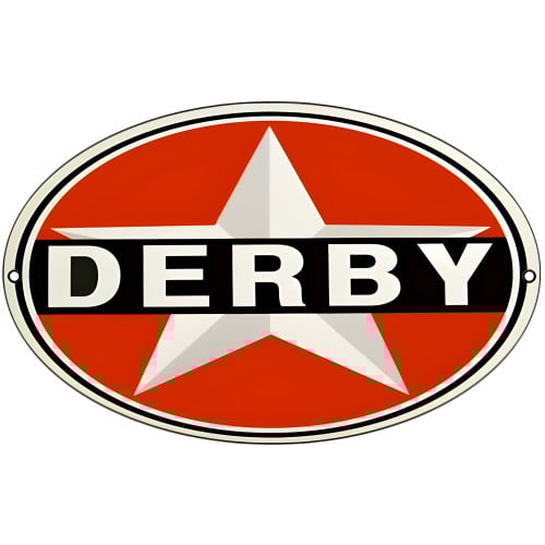 Derby Gasoline Metal Sign - 9" x 14"
