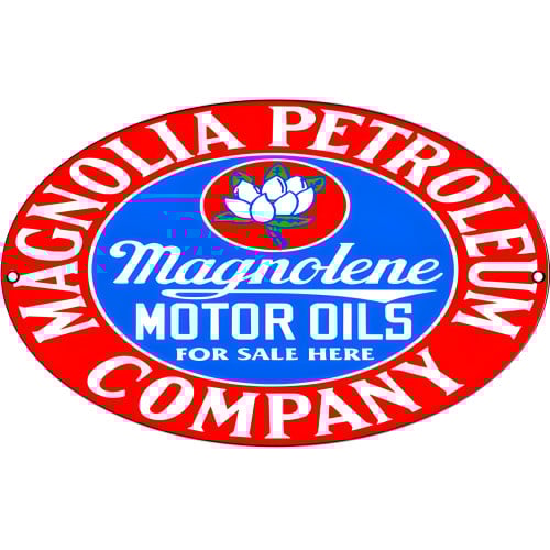 Magnolia Petroleum Company Magnolene Motor Oils Metal Sign - 9" x 14"