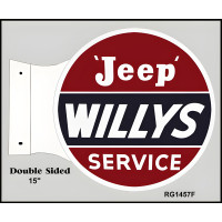 Jeep Willys Service Flange Metal Sign - 15" x 17.5"