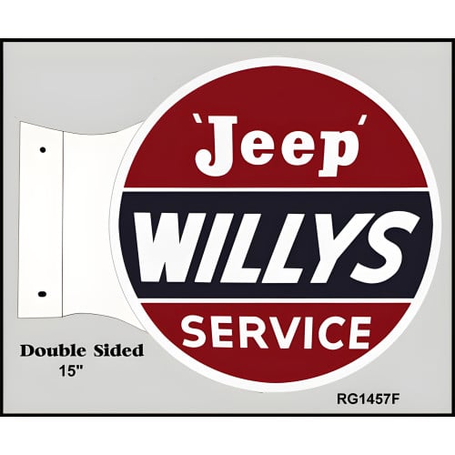 Jeep Willys Service Flange Metal Sign - 15" x 17.5"