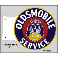 Oldsmobile Service Flange Metal Sign - 15" x 17.5"